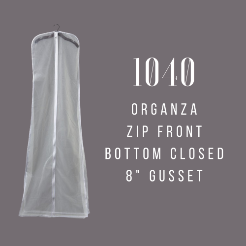Gown Covers - Zip front Organza with 8" Gusset #1040