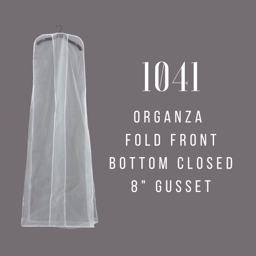 Gown Covers - Fold front Organza with 8" Gusset #1041