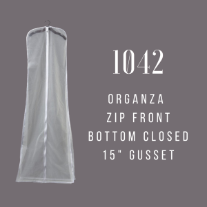 Gown Covers - Zip front Organza with 15" Gusset #1042