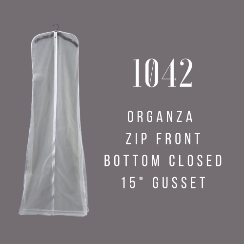 Gown Covers - Zip front Organza with 15" Gusset #1042