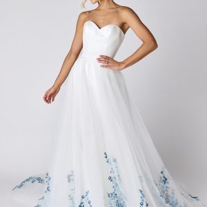 FSK100 - Cornflower Blue Floral Overskirt