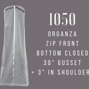 Gown Covers - 30" Gusset, Zip Front Organza #1050