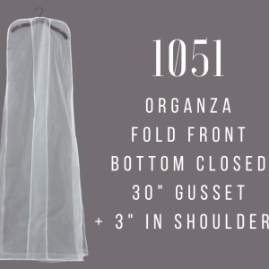 Gown Covers - 30" Gusset, Zip Fold Organza #1051
