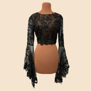 3877 - Black Bell-Sleeve Topper