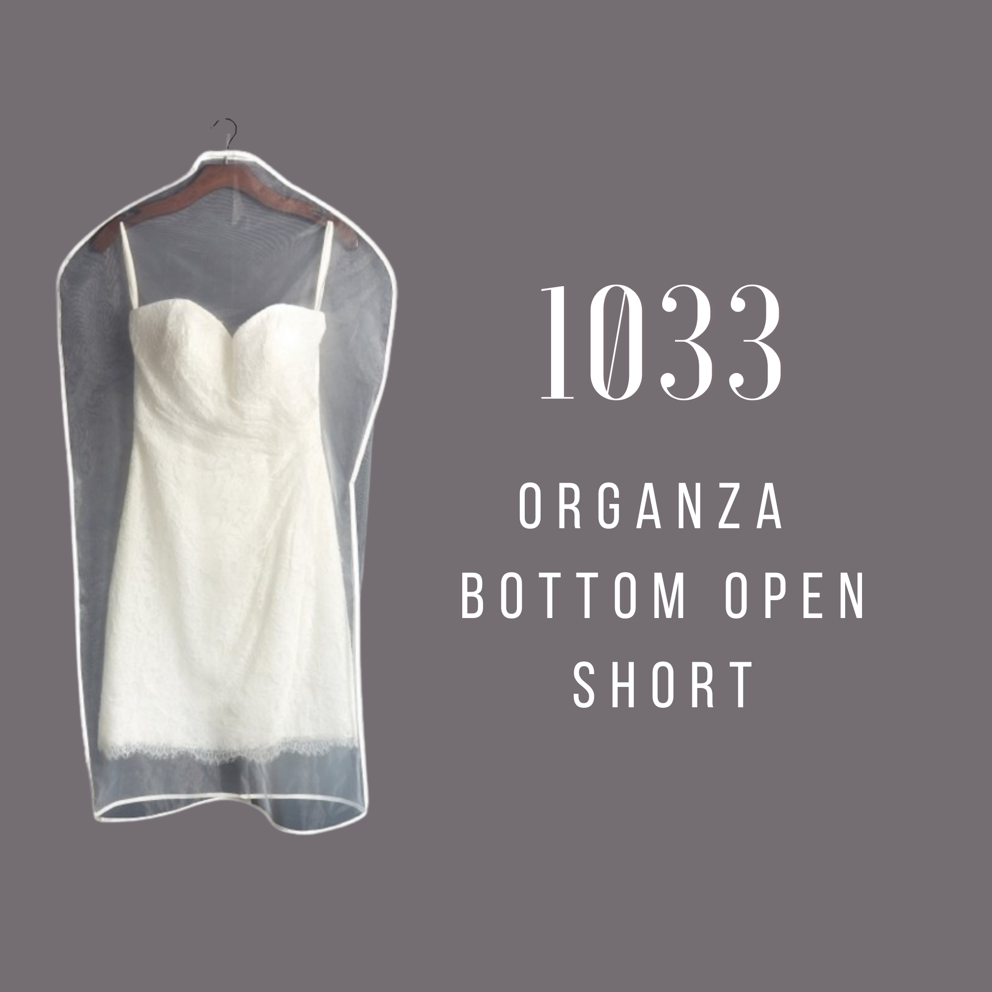 Gown Covers - Organza Short, Bottom Open #1033