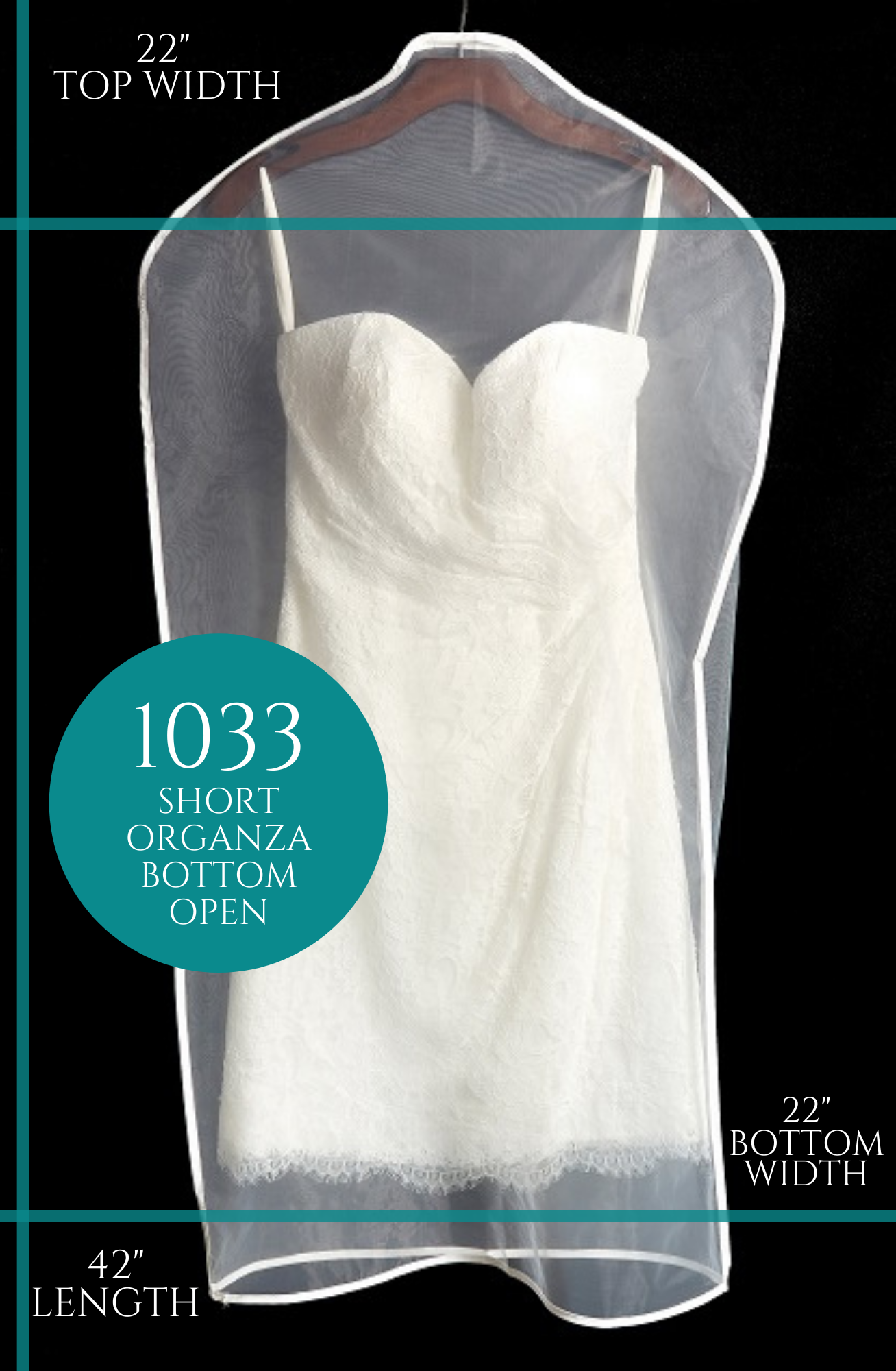 Gown Covers - Organza Short, Bottom Open #1033 - Image 2