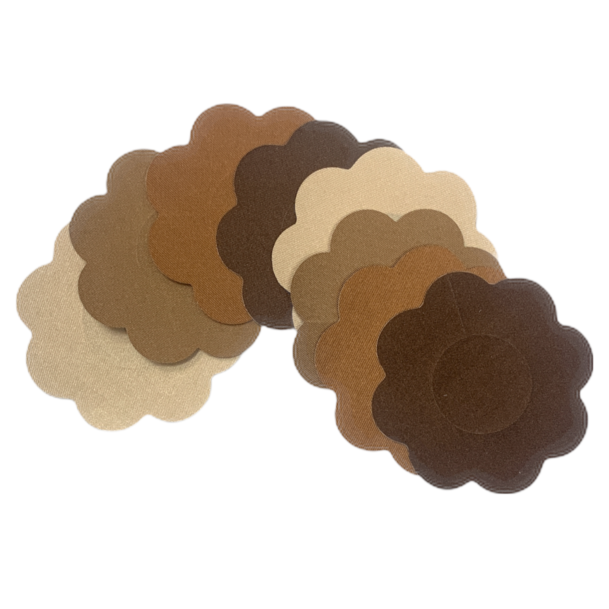 Skin Tone Matching Fabric Disposable Nipple Covers, Petal Shape (5 pack)